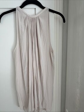 Ramy Brook Sleeveless Pleated-Back Tank - Light Beige